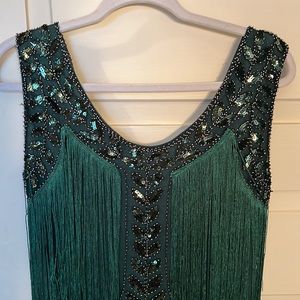 Emerald green flapper dress